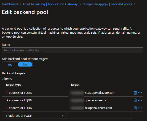 Azure App Gateway - Backend Pools