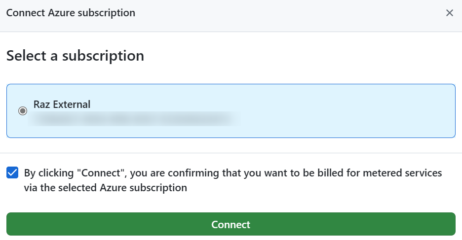 Select Azure Subscription