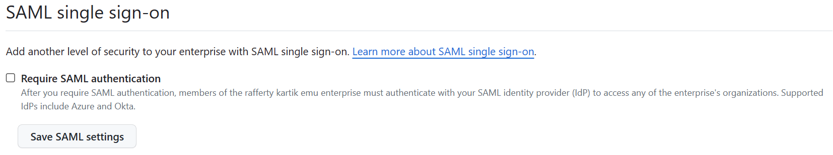 Disable SAML