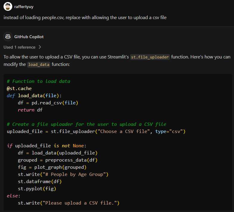 New Streamlit App Follow Up Prompt